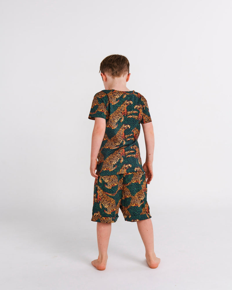 Cheetah Organic Cotton Short Sleeve Tee & Short Pyjama Set