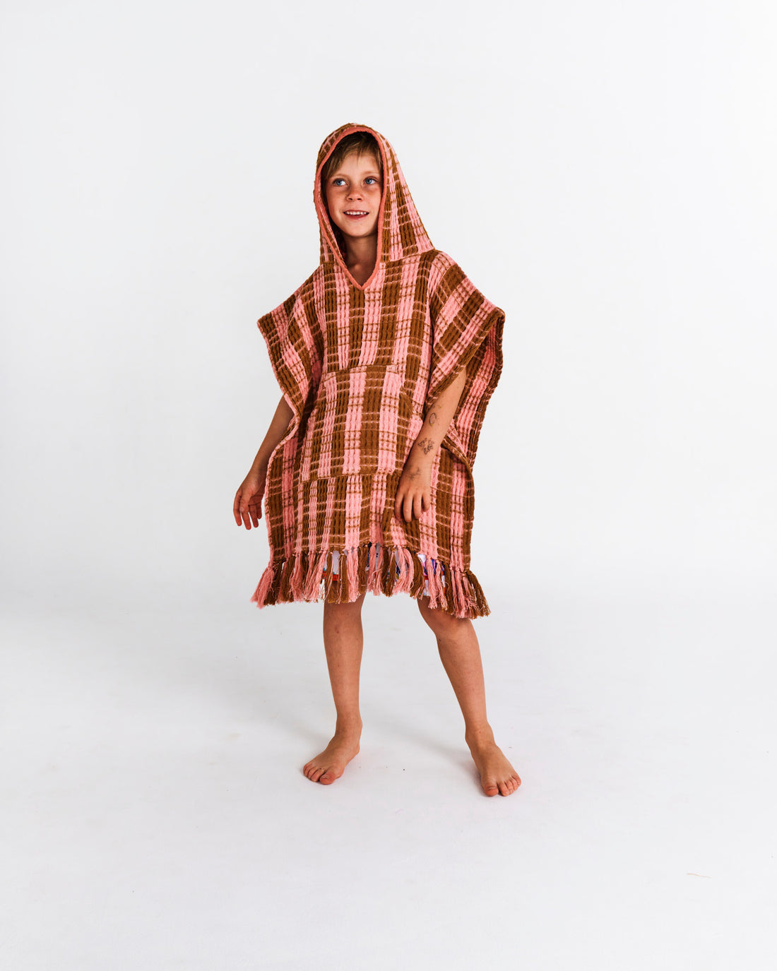 Toasted Marshmallow Kids Waffle Poncho