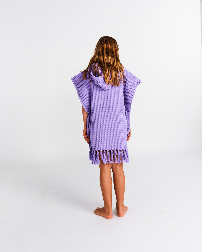 Lilac Kids Waffle Poncho