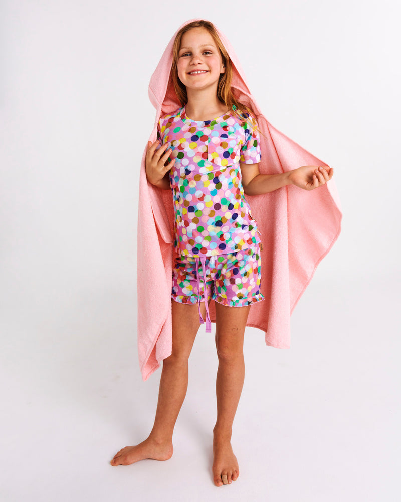 Pink Cat Kids Terry Bath Towel