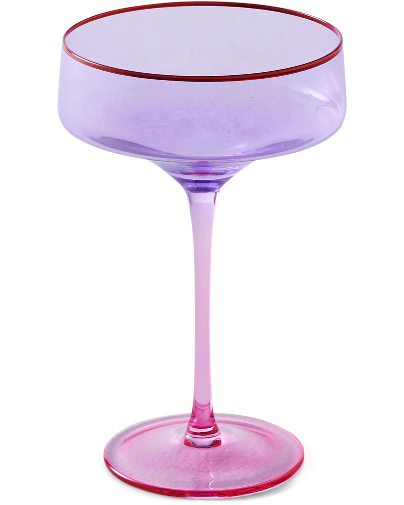 Lilac Colour Block Margarita Glass 2P Set