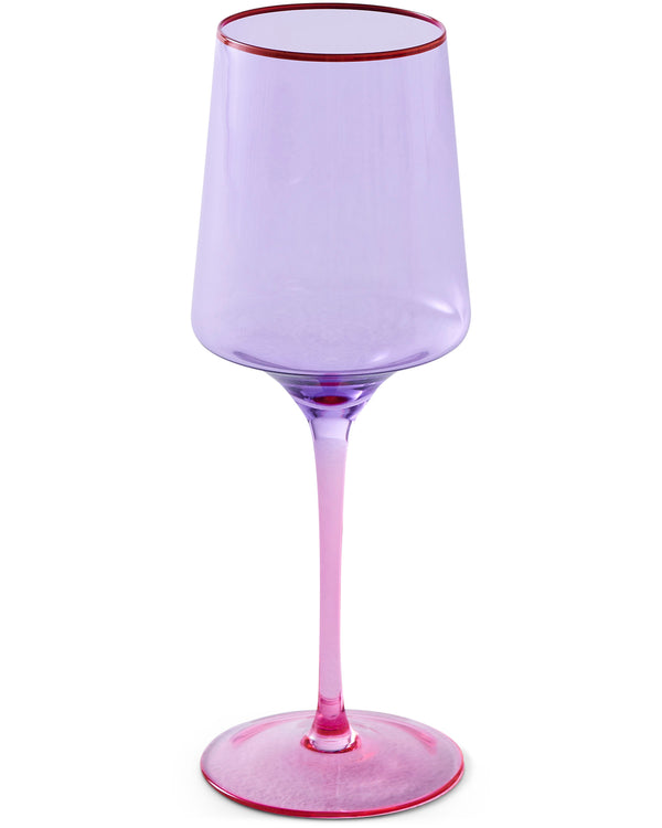 Lilac Colour Block Vino Glass 2P Set