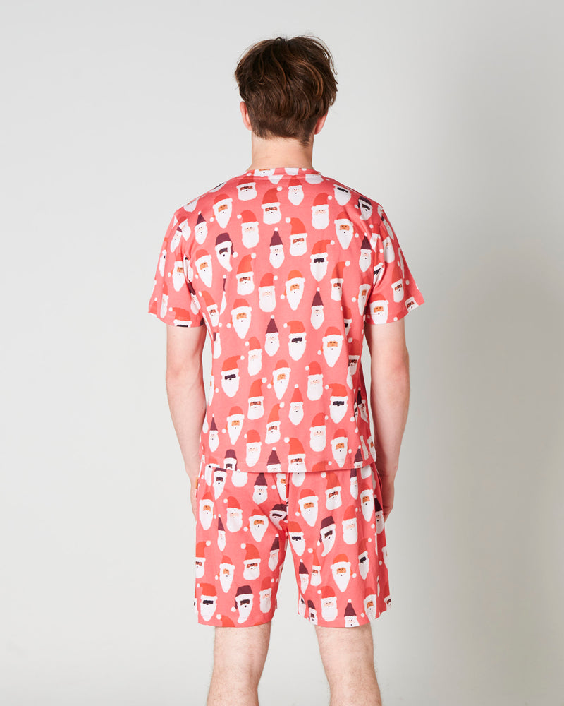 HoHoHo Red Men's Organic Cotton Shorts & Tee Pyjama Set