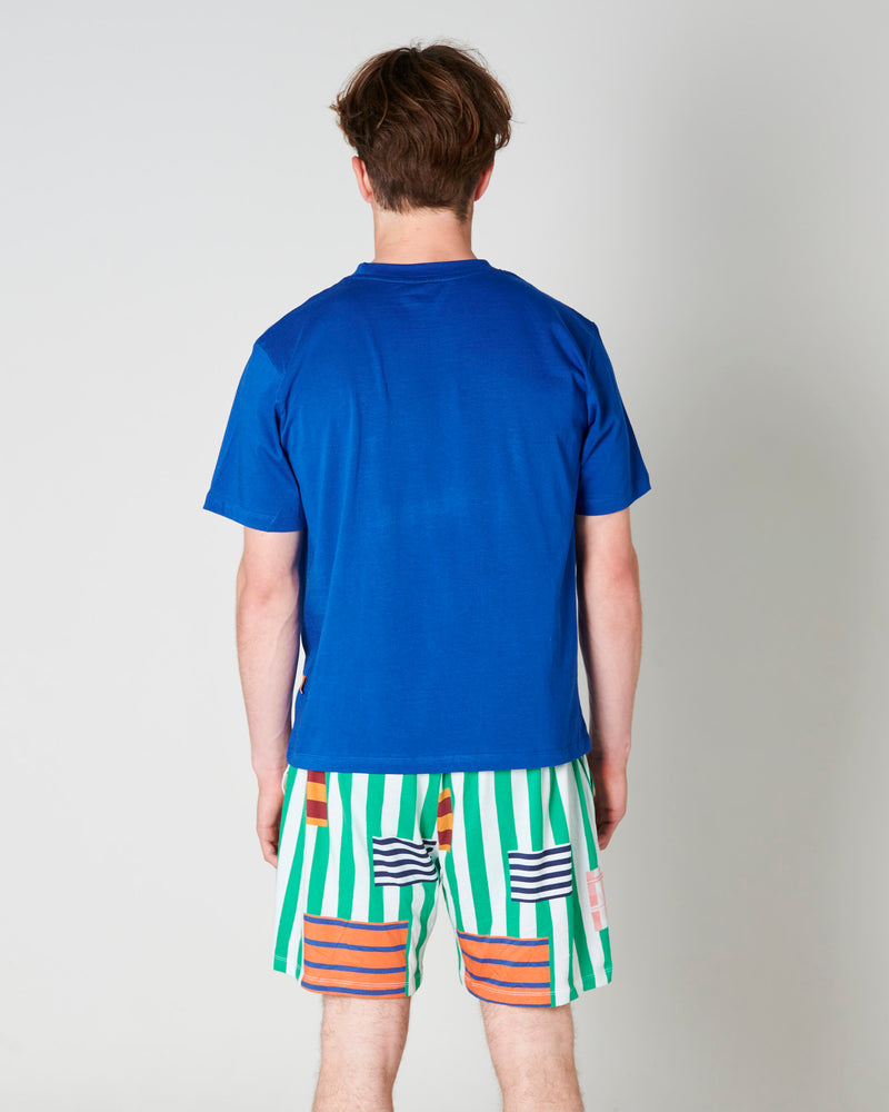 Stripe On Stripe Men's Organic Cotton Shorts & Tee Pyjama Set