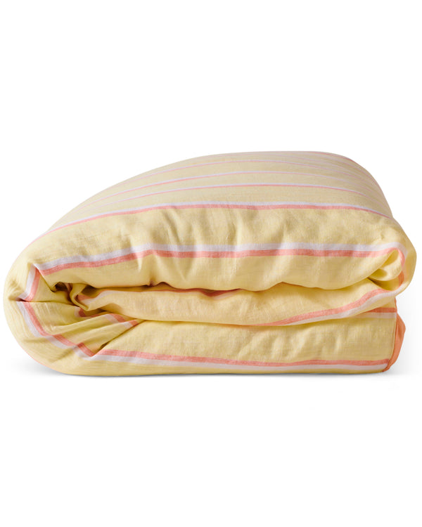 Pina Colada Stripe Linen Quilt Cover