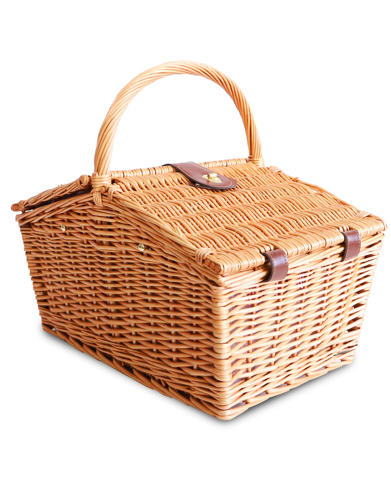 Iced Vovo Stripe Rattan Picnic Basket