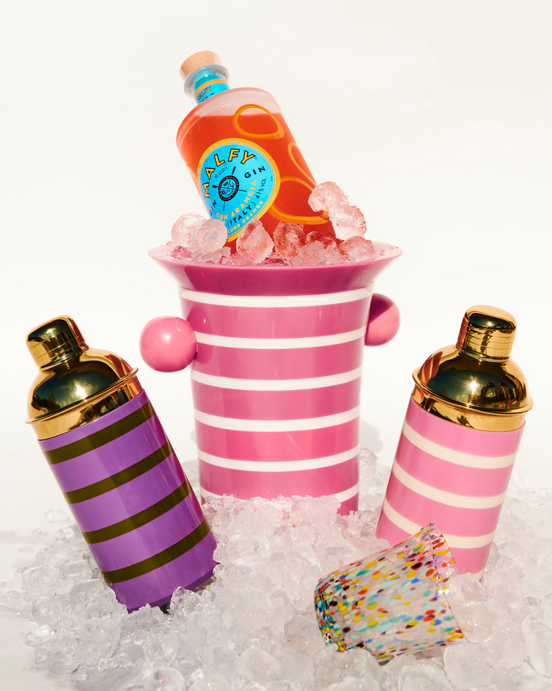 Gypsy Rose Stripe Resin Ice Bucket