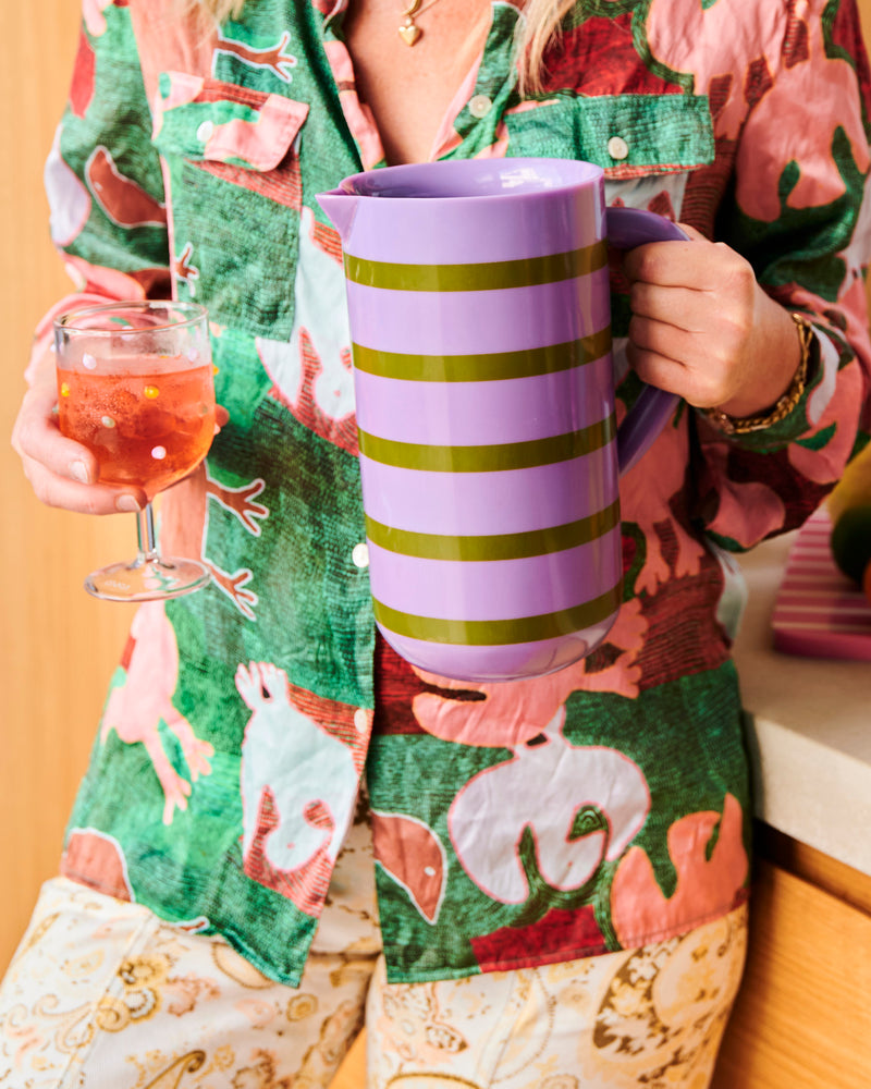 Wisteria Lane Stripe Resin Water Jug