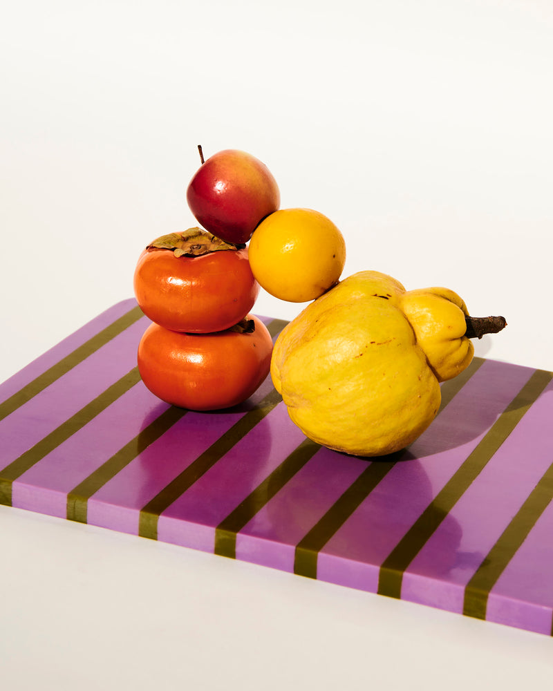 Wisteria Lane Stripe Resin Serving Board