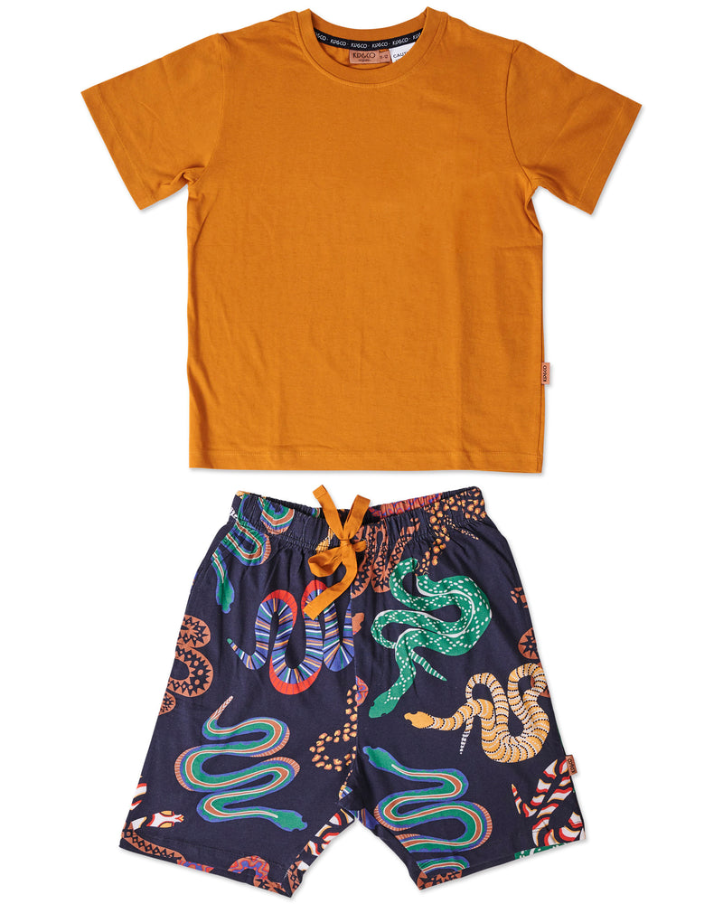 Snake Pit Teen Organic Cotton Short Sleeve Tee & Short Pyjama Set