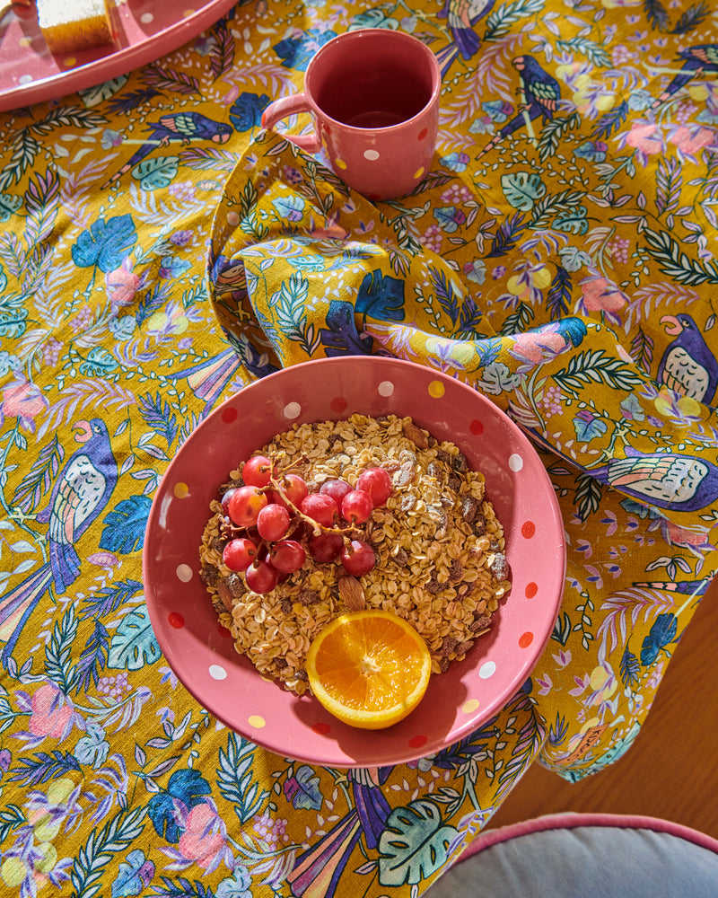 Birds Of Paradise Linen Tablecloth