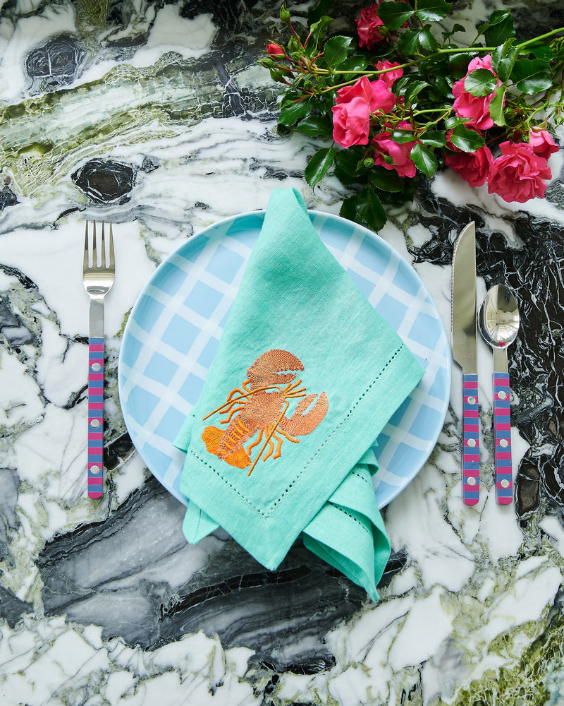 Capri Embroidered Linen 4P Napkin Set