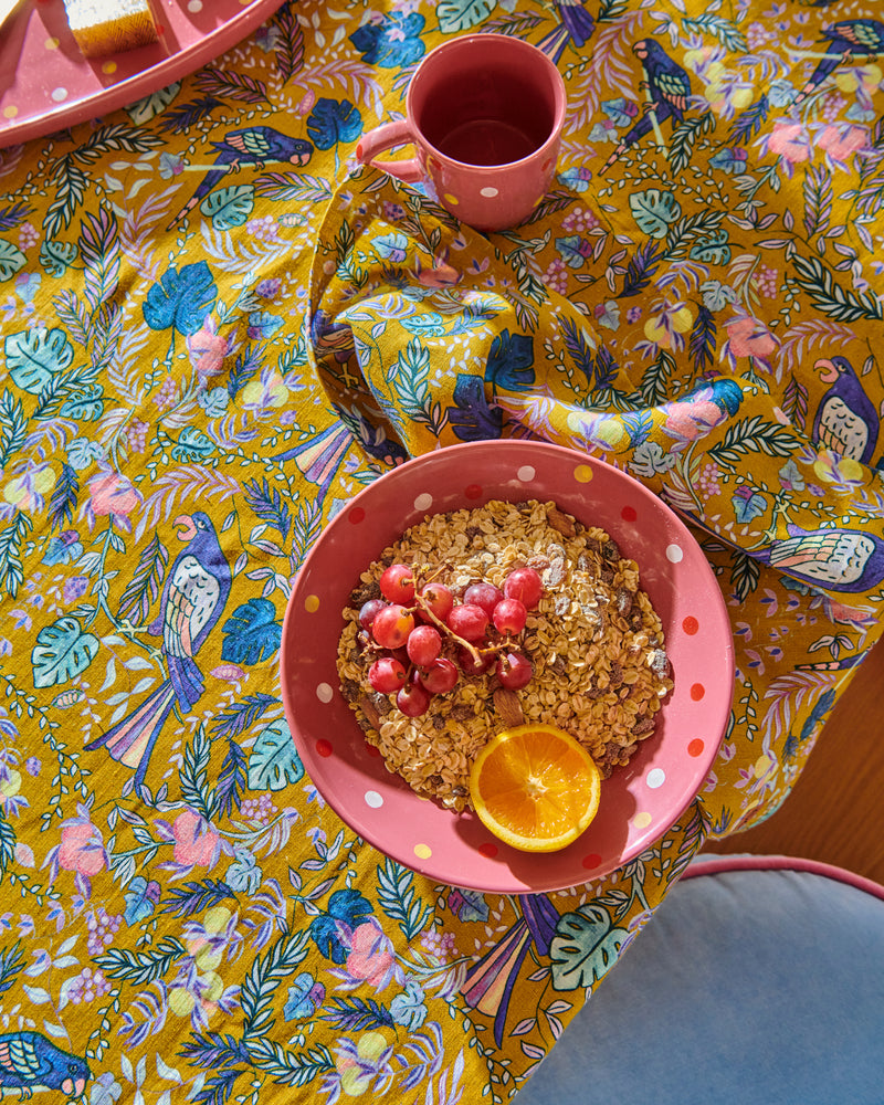 Birds Of Paradise Linen Tablecloth