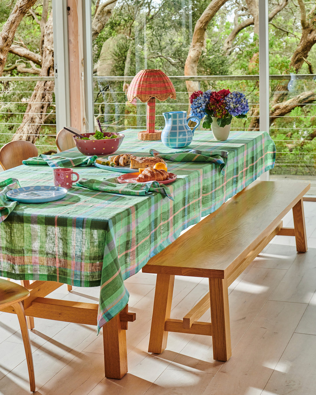 Jewel Of The Nile Tartan Linen Tablecloth