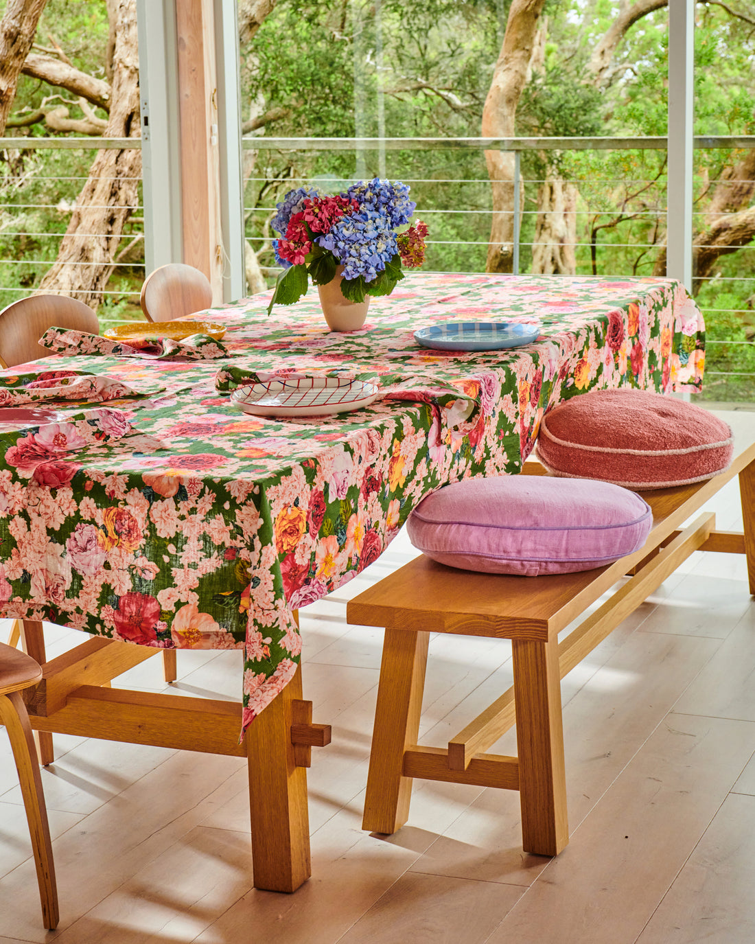 Rose Garden Linen Tablecloth