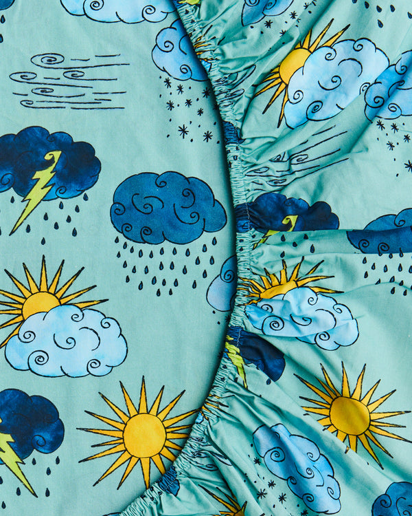 Weather Report Organic Cotton Baby Fitted Sheet