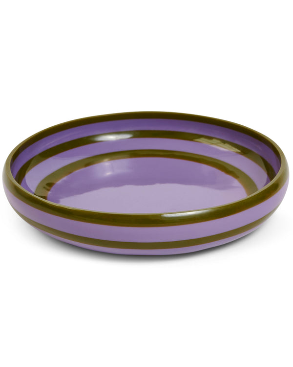 Wisteria Lane Stripe Resin Serving Bowl