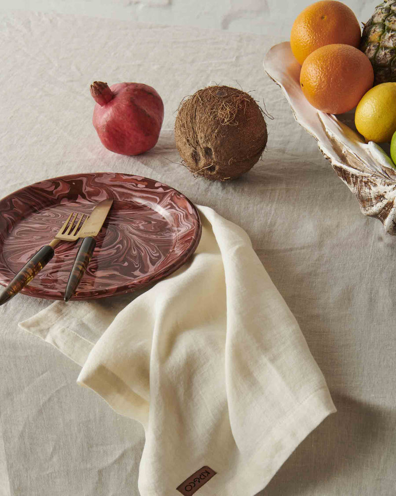 Cloud Dancer Linen Tablecloth