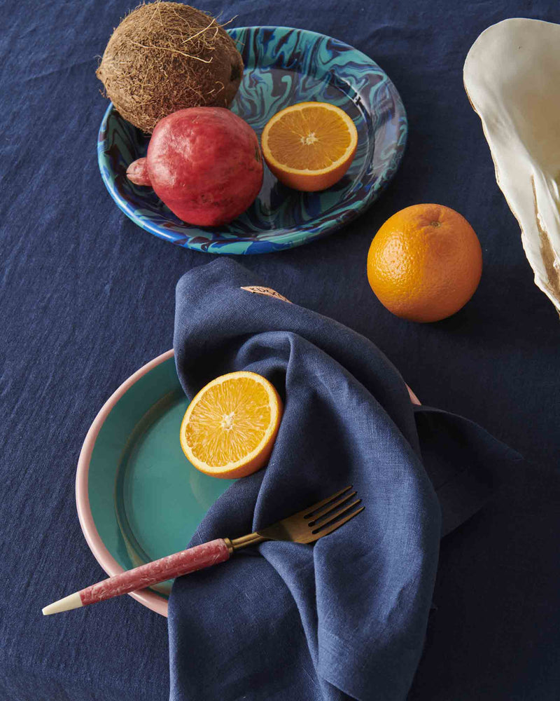 Indigo Linen Tablecloth