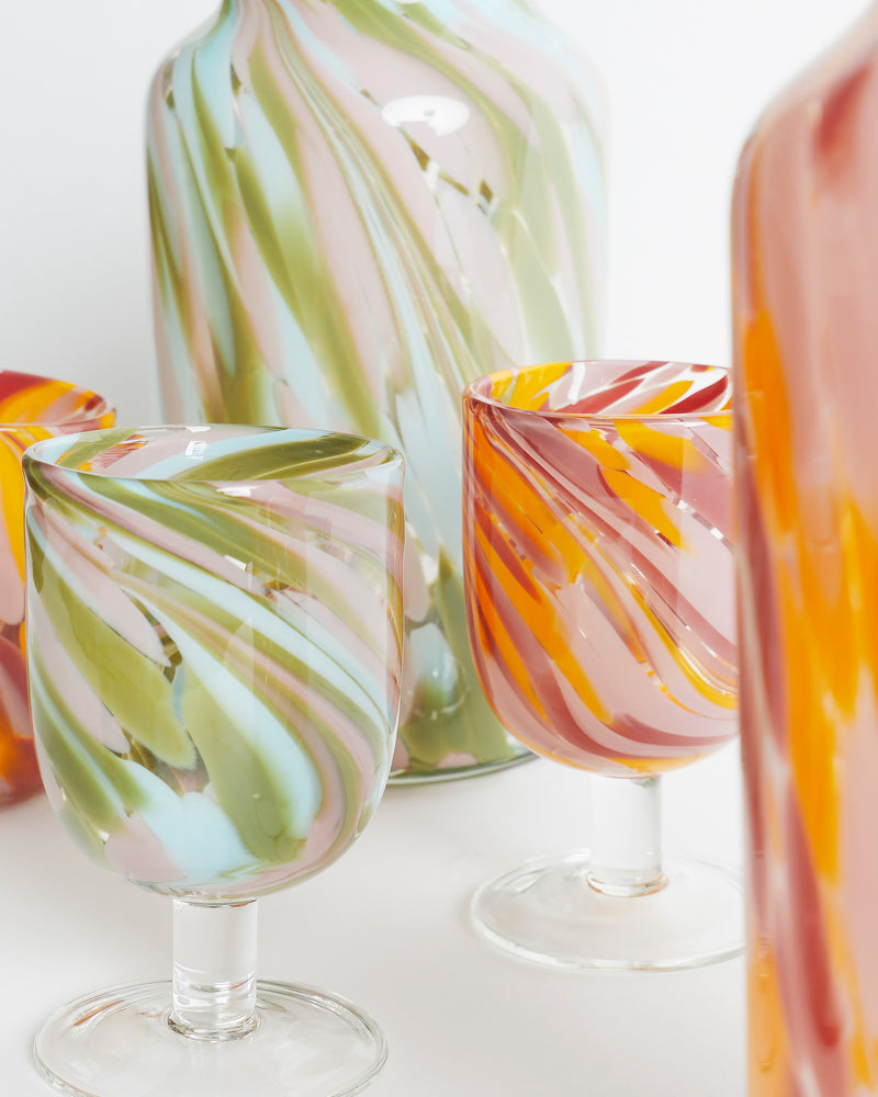 Desert Flower Swirl Wine Glass 2P Set