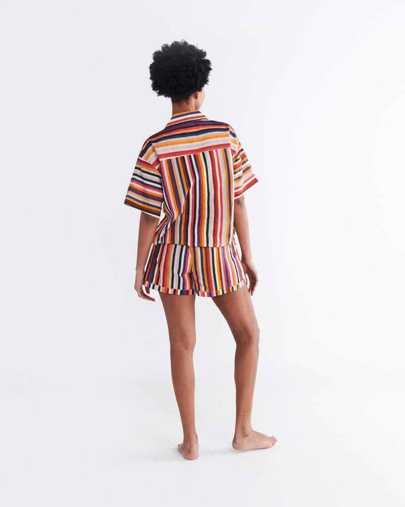Kip&Co x The Vista Stripes Short Sleeve Shirt & Short Pyjama Set