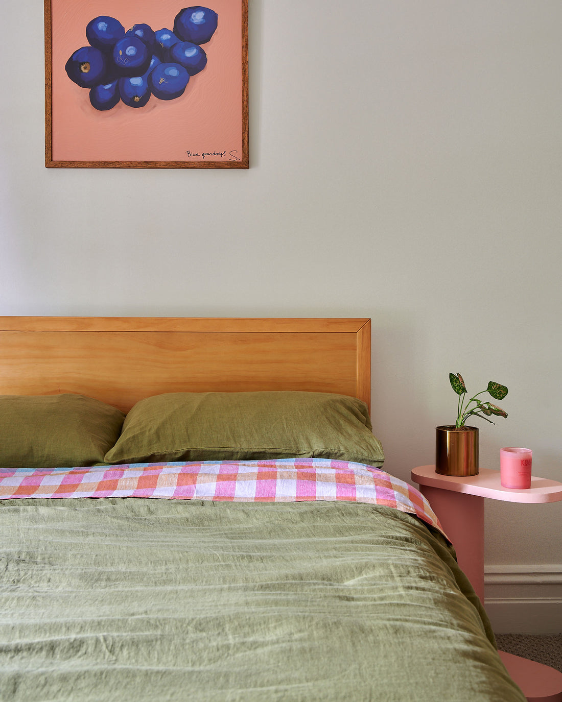 Summer Check Linen Flat Sheet