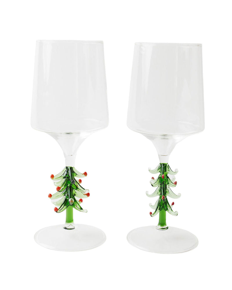 Oh Christmas Tree Wine Glass 2P Set