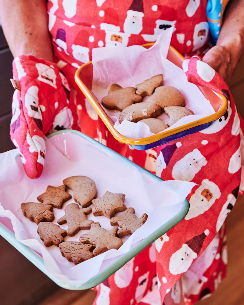 HoHoHo Red Linen Apron