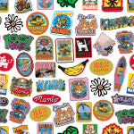 Kip&Co x Mambo Sticker Club Quilted Cotton Toiletry Purse