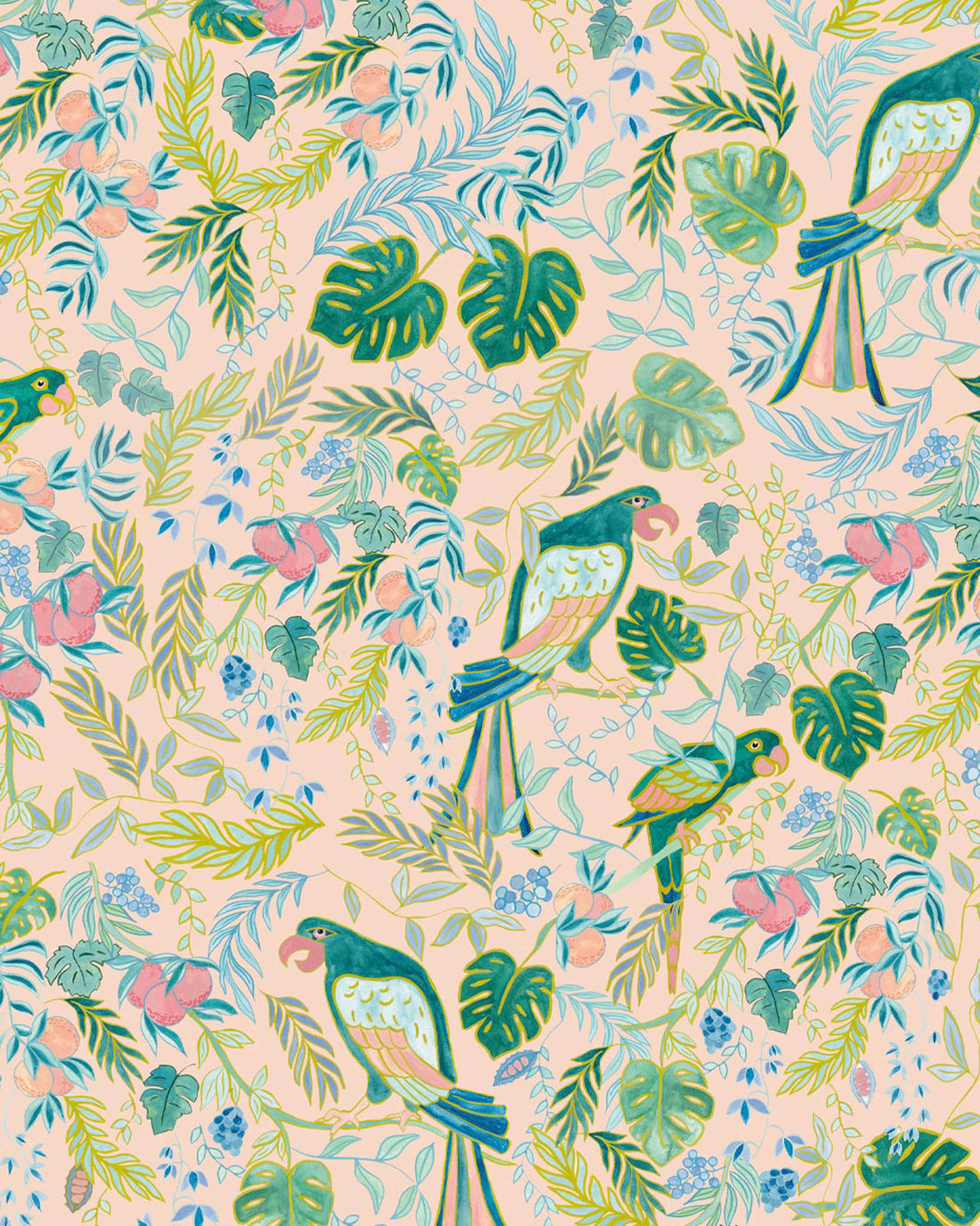 Milton & King x Kip&Co Tropical Paradise Peach Wallpaper 2R