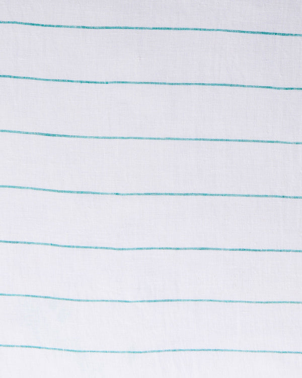 Minty Stripe Linen Baby Fitted Sheet