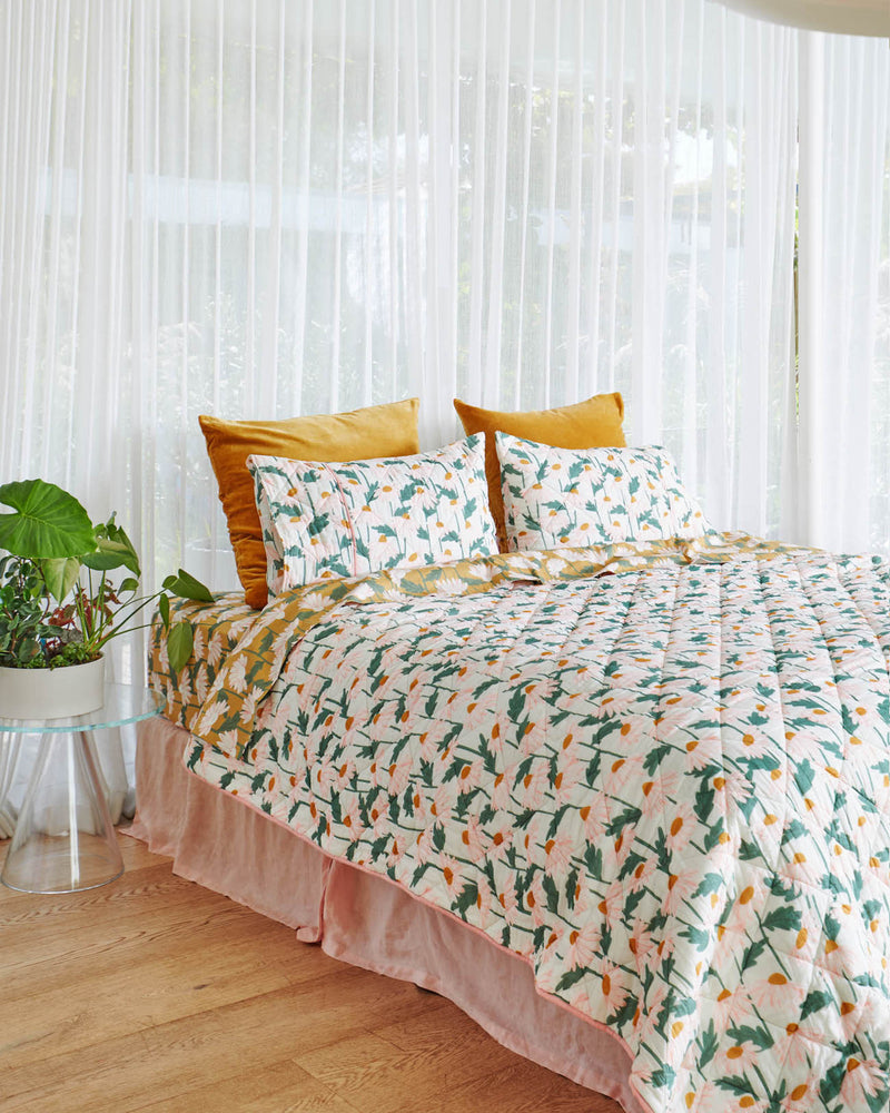 Daisy Bunch Organic Cotton Quilted Pillowcases
