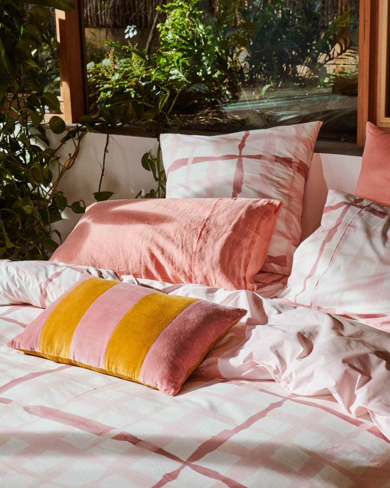 Coral Linen Pillowcases