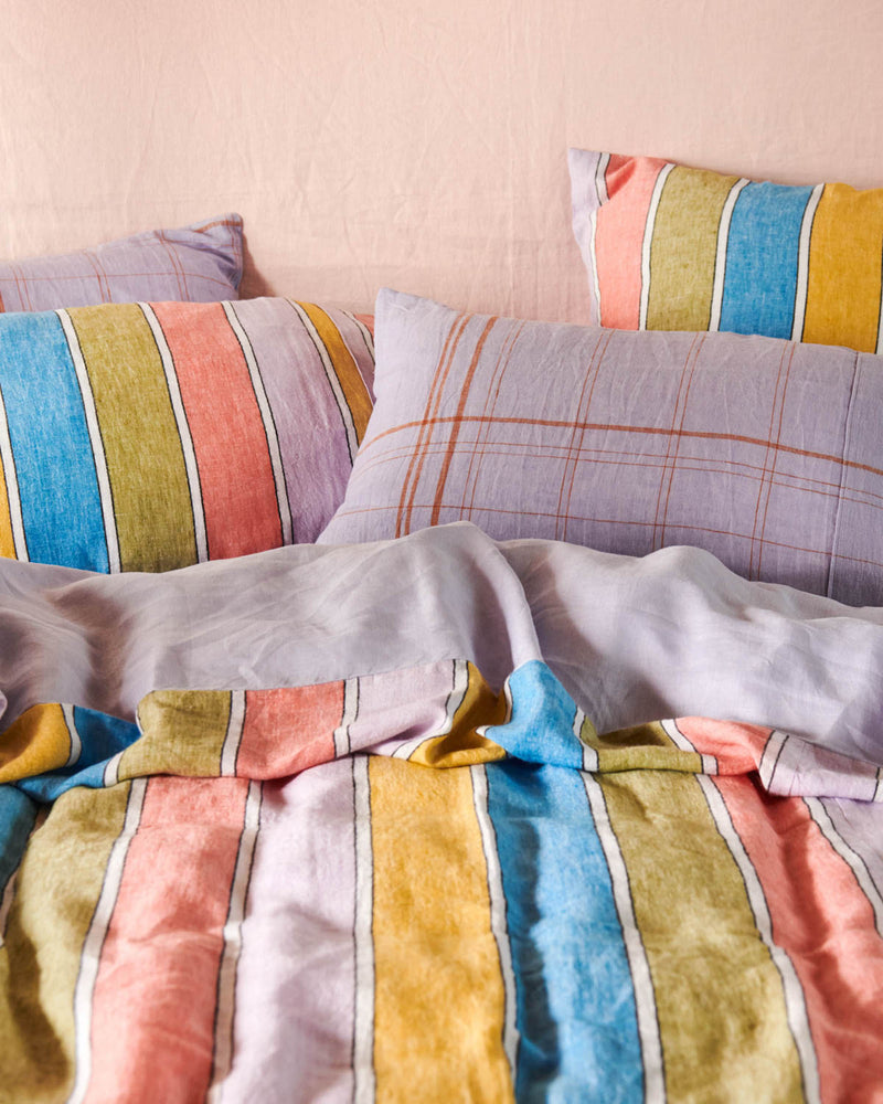 Majorca Stripe Woven Linen European Pillowcases