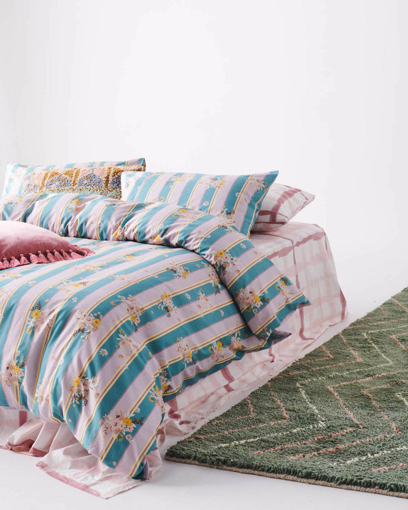 Floral Stripe Organic Cotton Pillowcases