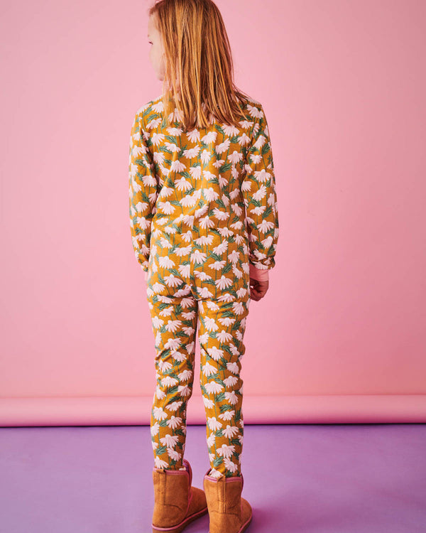 Daisy Bunch Mustard Organic Cotton Pyjama Onesie