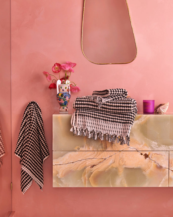 Black & White Pebbles Turkish Bath Mat