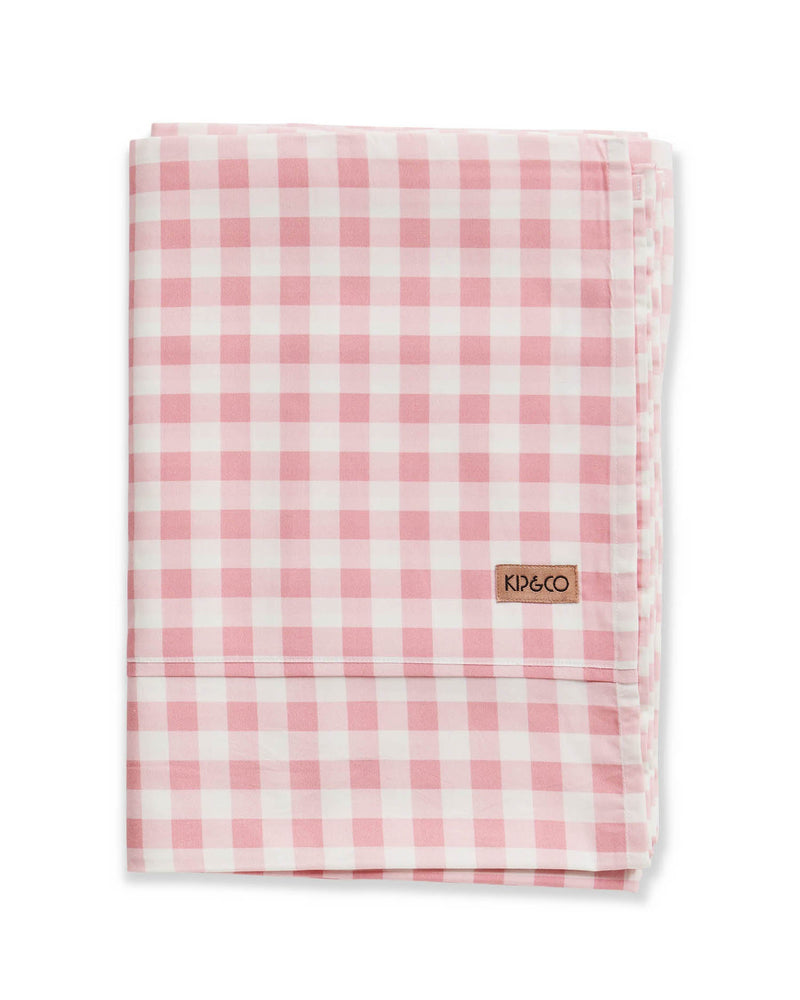 Gingham Candy Organic Cotton Flat Sheet (US)