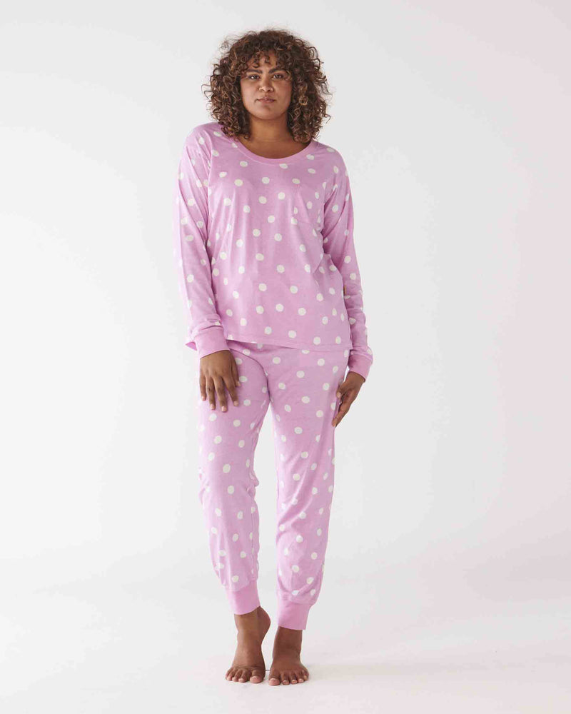Spots Lilac Long Sleeve Pyjama Top