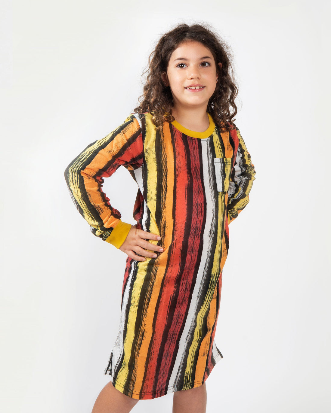 Dark Painted Stripe LS Nightie