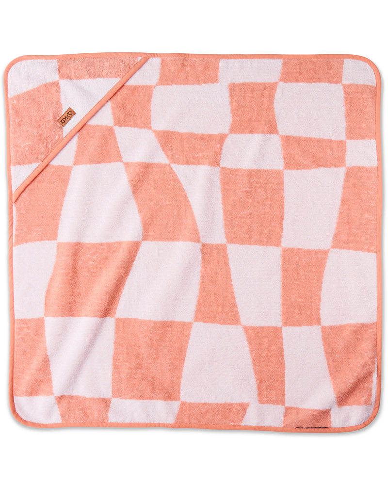 Checkerboard Pink Terry Baby Towel