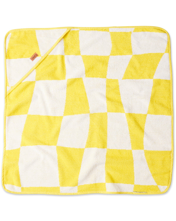 Checkerboard Yellow Terry Baby Towel