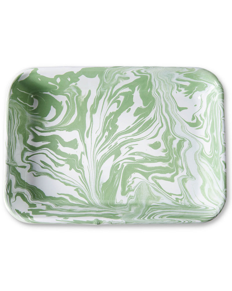 Green Marble Enamel Baking Dish