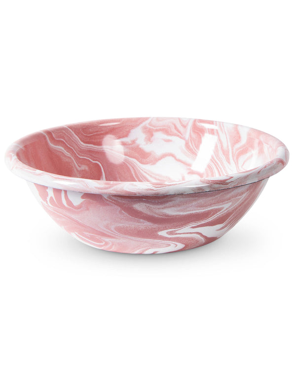 Pink Marble Enamel Salad Bowl