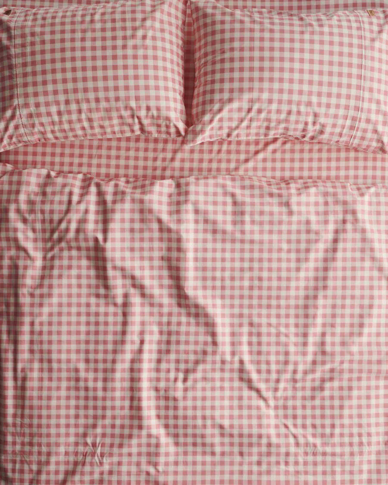 Gingham Candy Organic Cotton Flat Sheet (US)