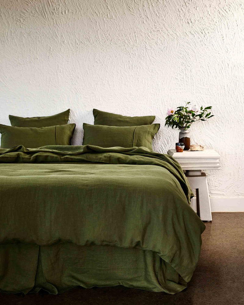 Olive Linen Pillowcases
