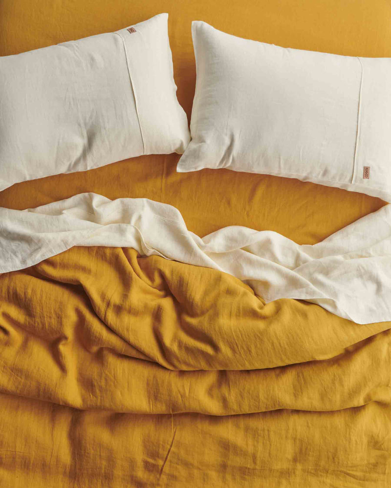 Mustard Linen Quilt Cover