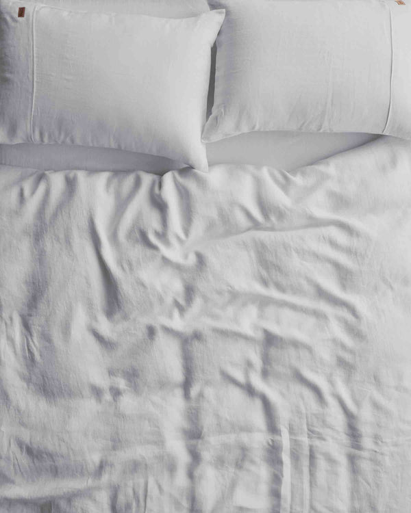 Soft Grey Linen Quilt Cover