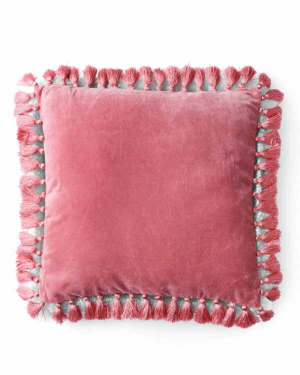 Dusty Rose Velvet Tassel Cushion
