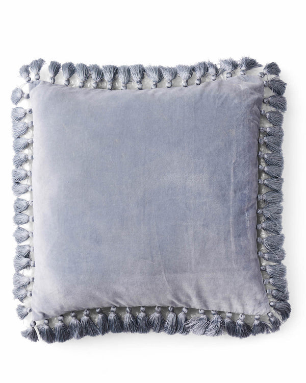 Fog Grey Velvet Tassel Cushion